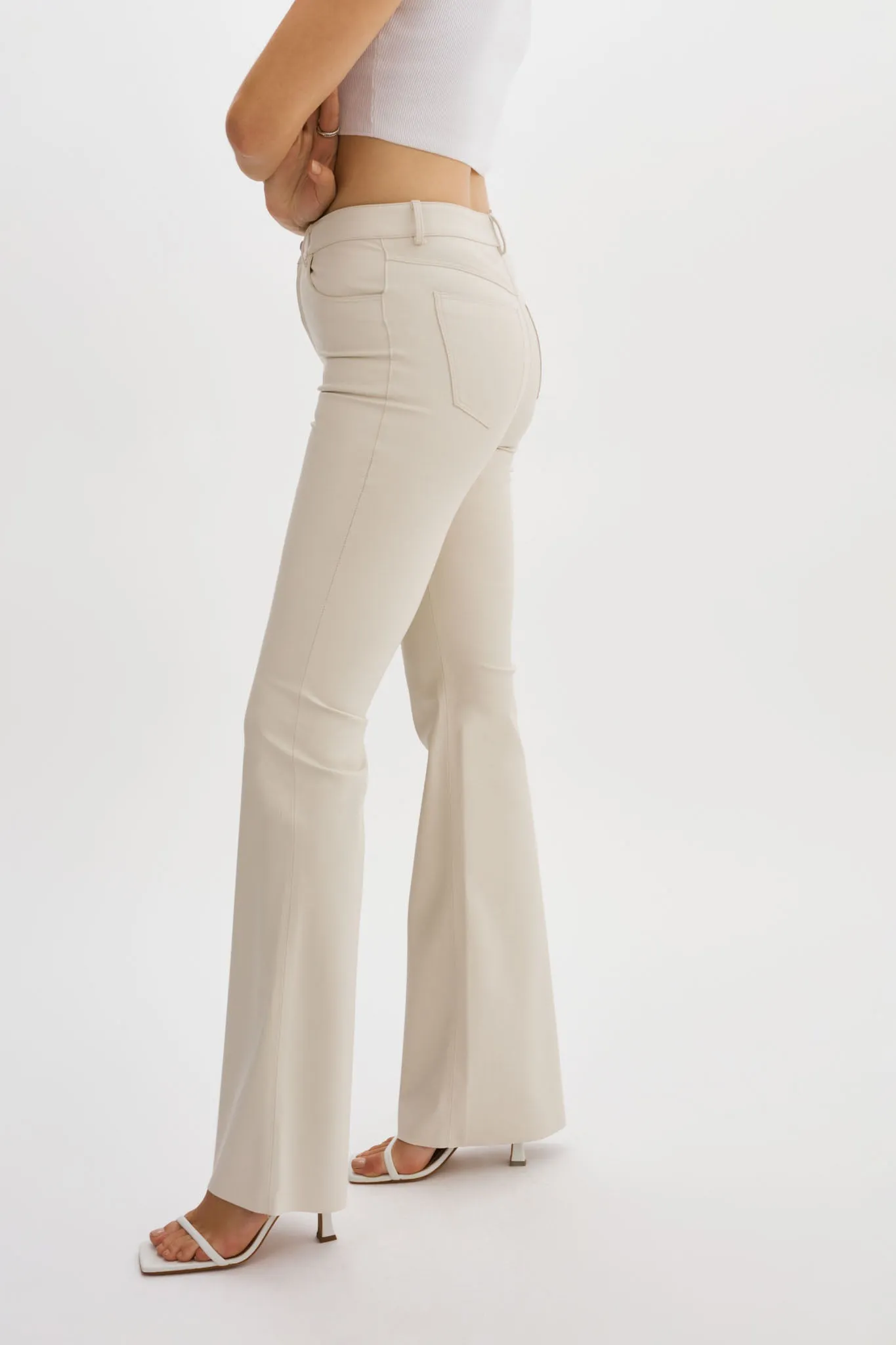 KAIDA | Faux Leather Flare Pants