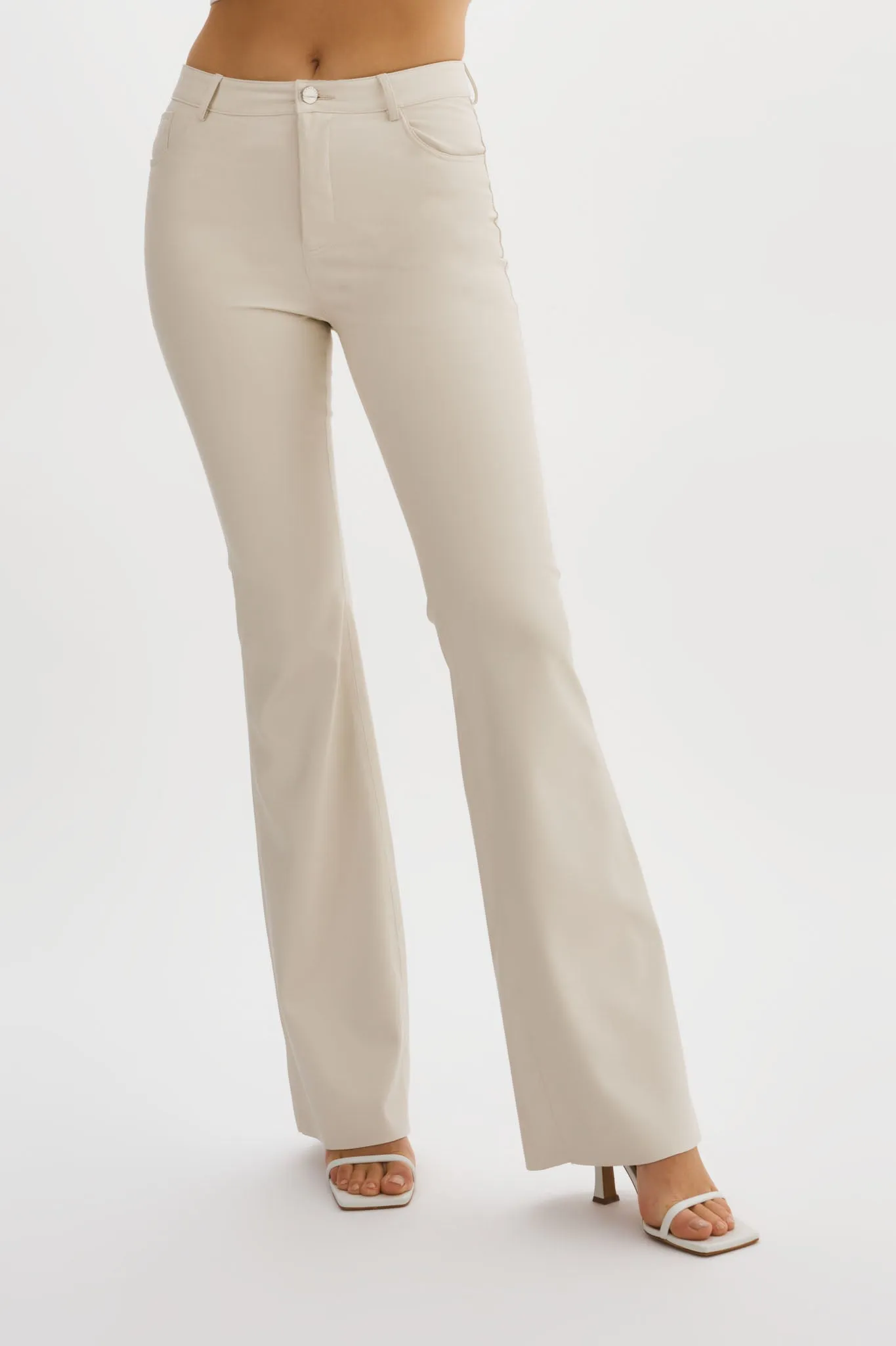 KAIDA | Faux Leather Flare Pants