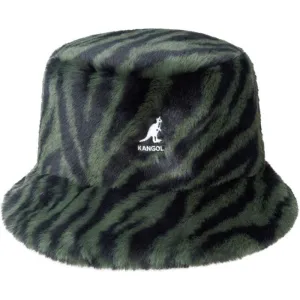 Kangol Faux Fur Bucket Olive Zebra