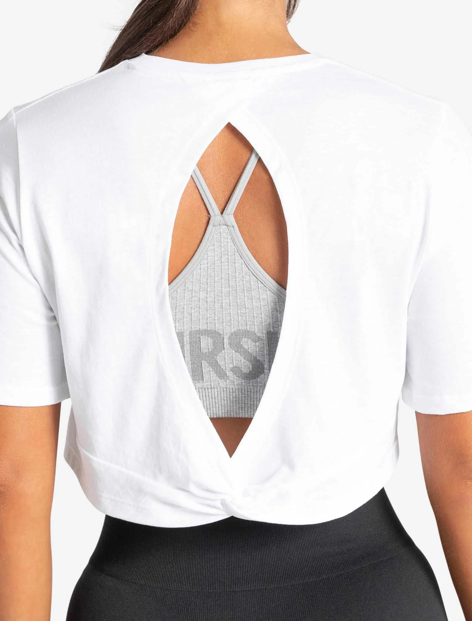 Knot Back Crop T-Shirt - White