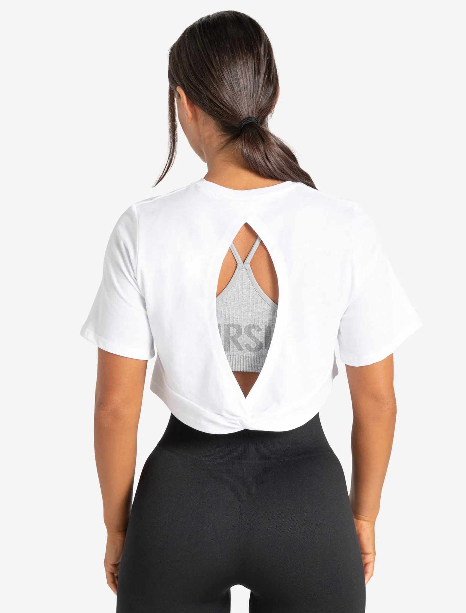 Knot Back Crop T-Shirt - White