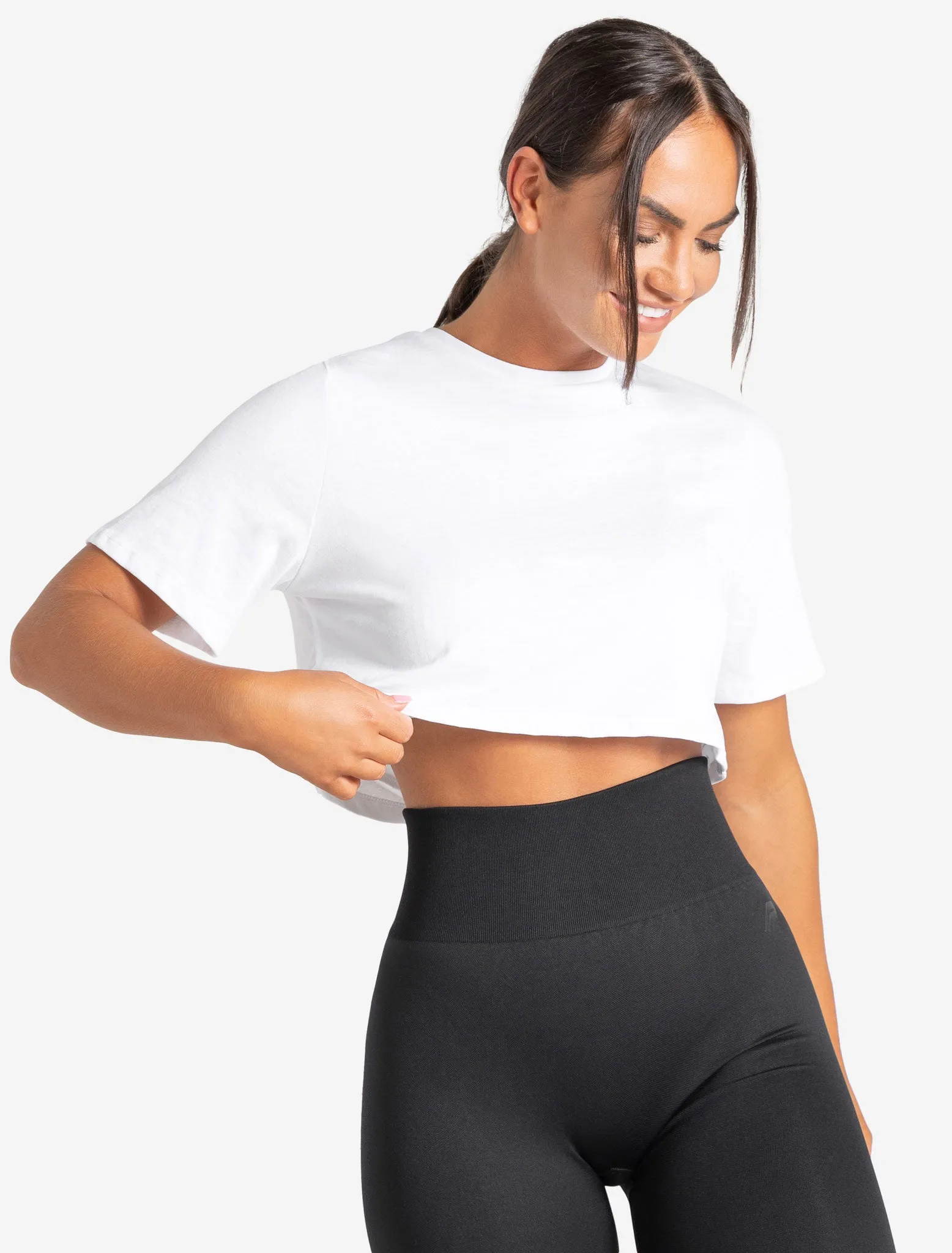 Knot Back Crop T-Shirt - White