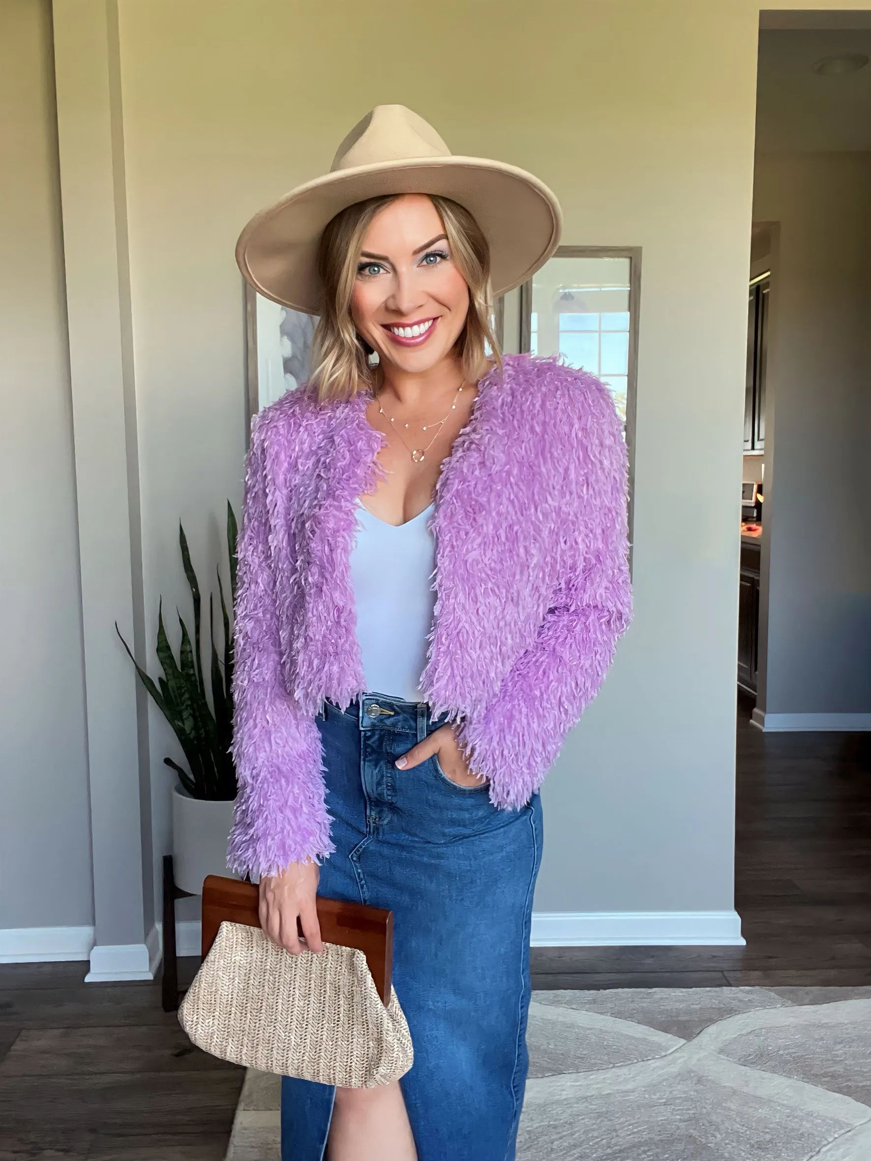 Lavender Haze Faux Fur Coat