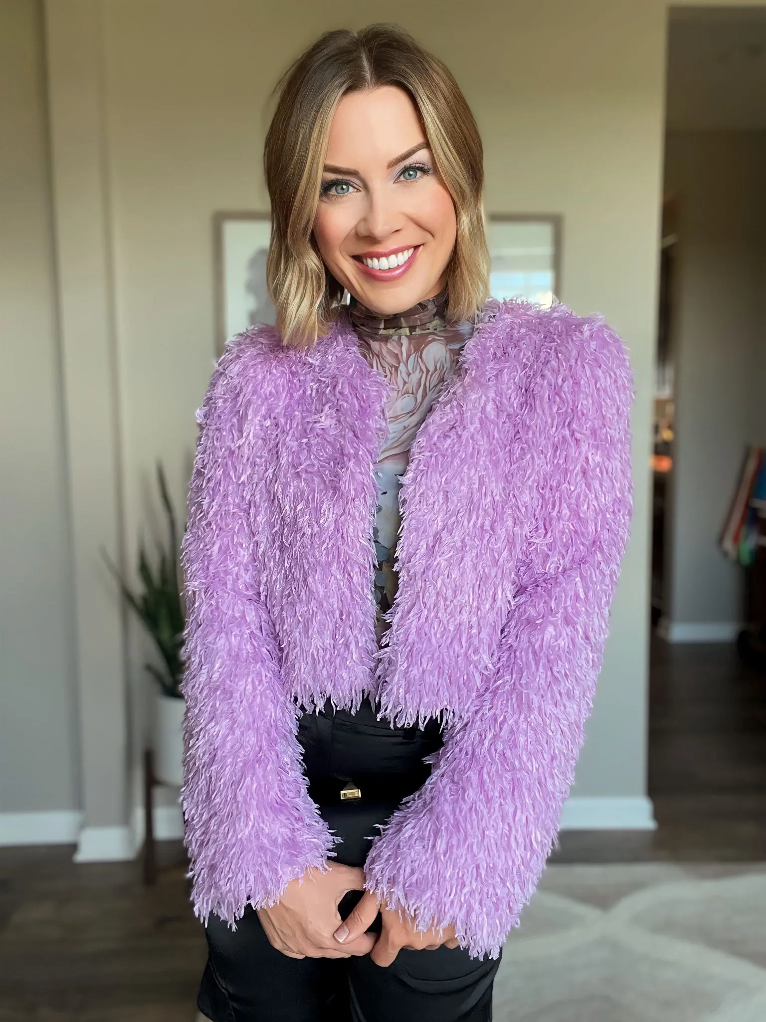 Lavender Haze Faux Fur Coat