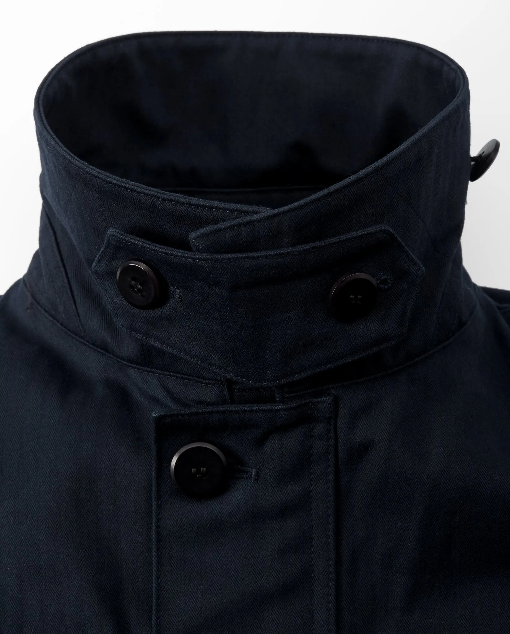 LAWRENCE FIELD JACKET IN MIDNIGHT HERRINGBONE TWILL