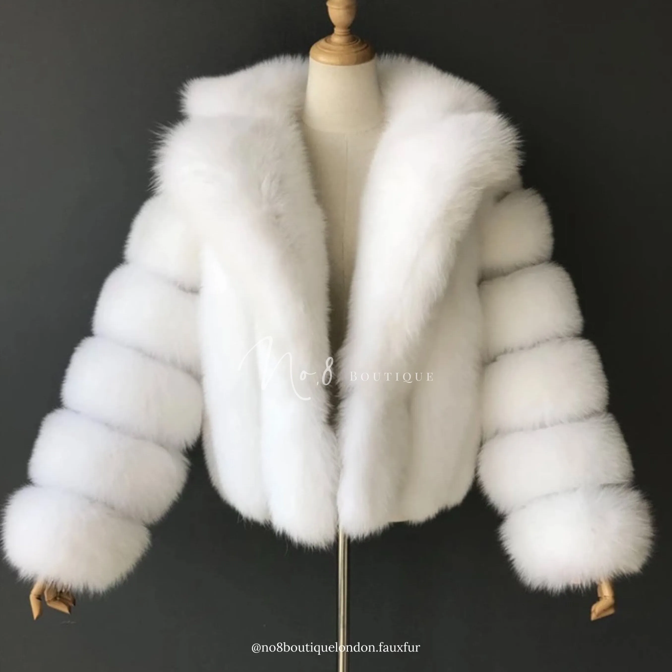 Longer Length London Faux Fur Jacket With Collar