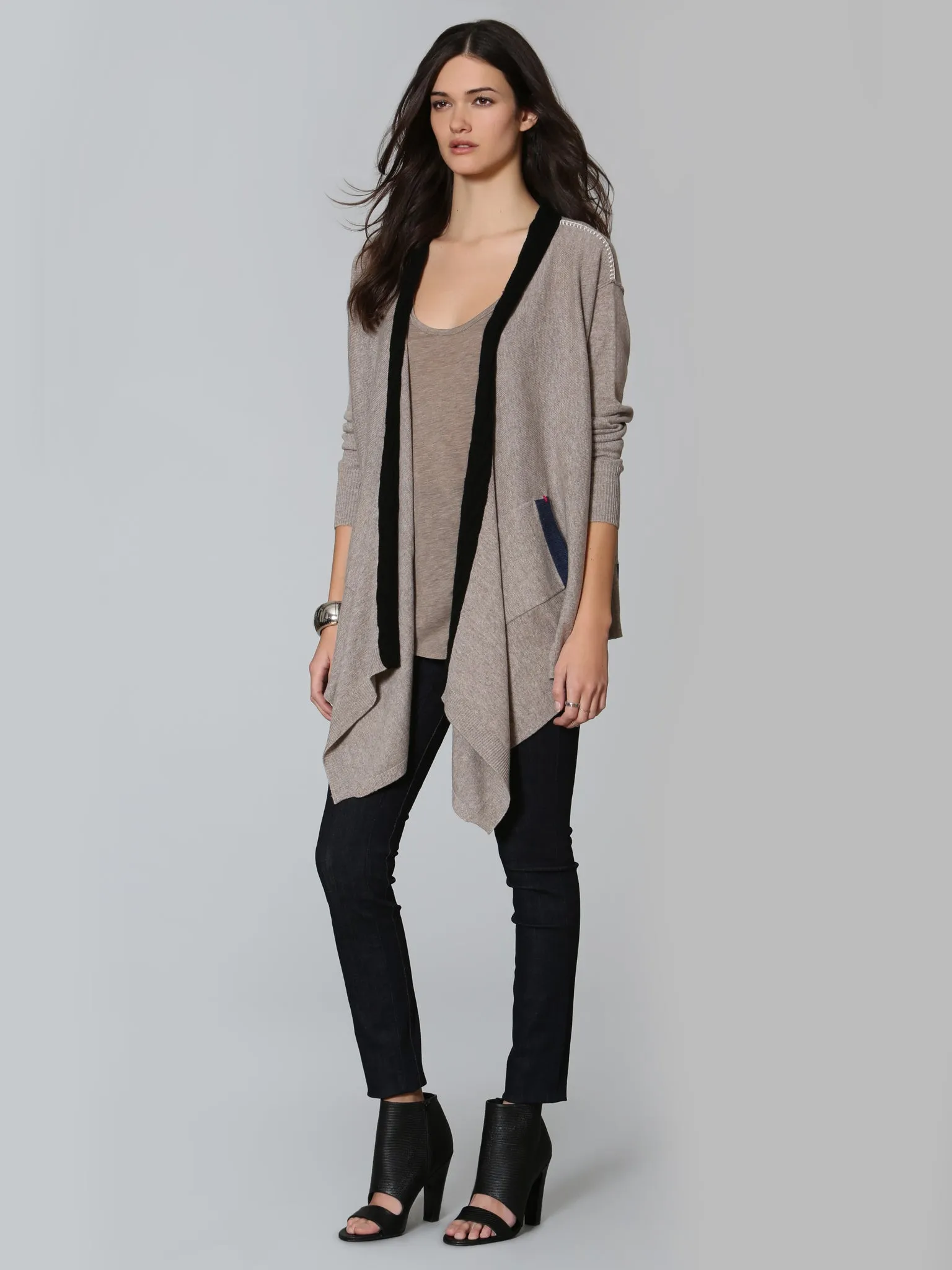 Luxe Cable Edge Cardigan - Taupe