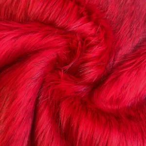 Luxury Faux Fur - Long Hair Scarlet/Black