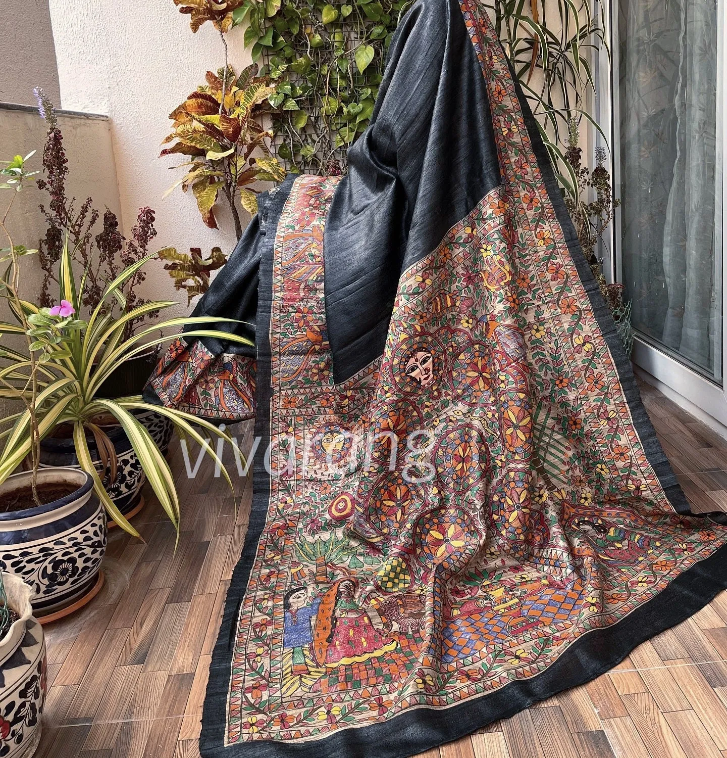 MADHUBANI HANDPAINTED SAREE - KOHBAR