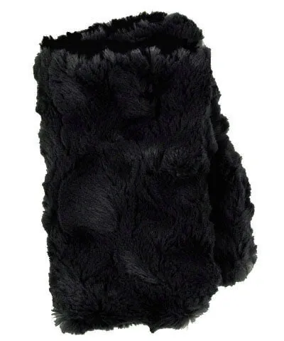 Men's Fingerless / Texting Gloves, Reversible - Luxury Faux Fur in Peacock Pond