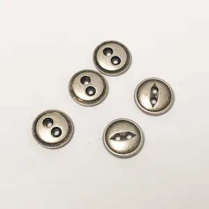 Metal Buttons (à l'unité) - Antic silver - 12 mm