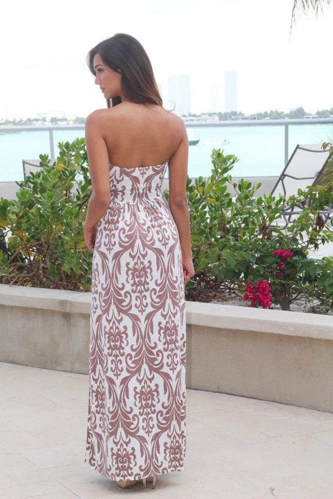 Mocha Maxi Dress with Pockets