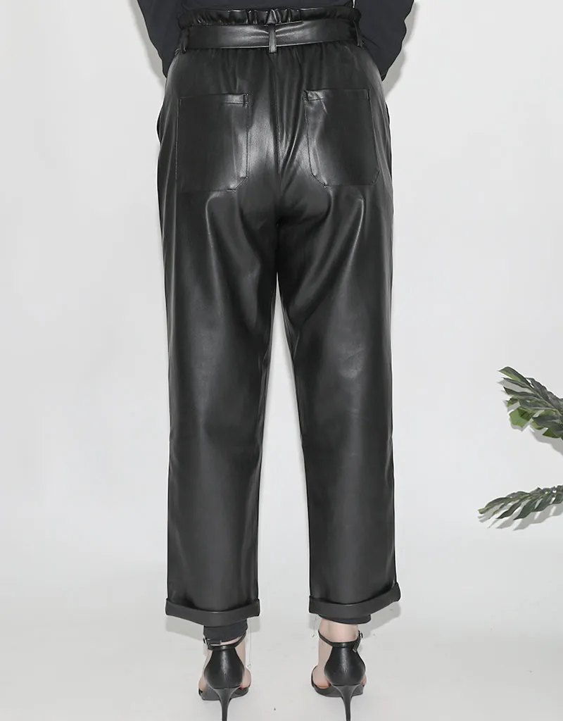 Modish Leather Ruffle Pants