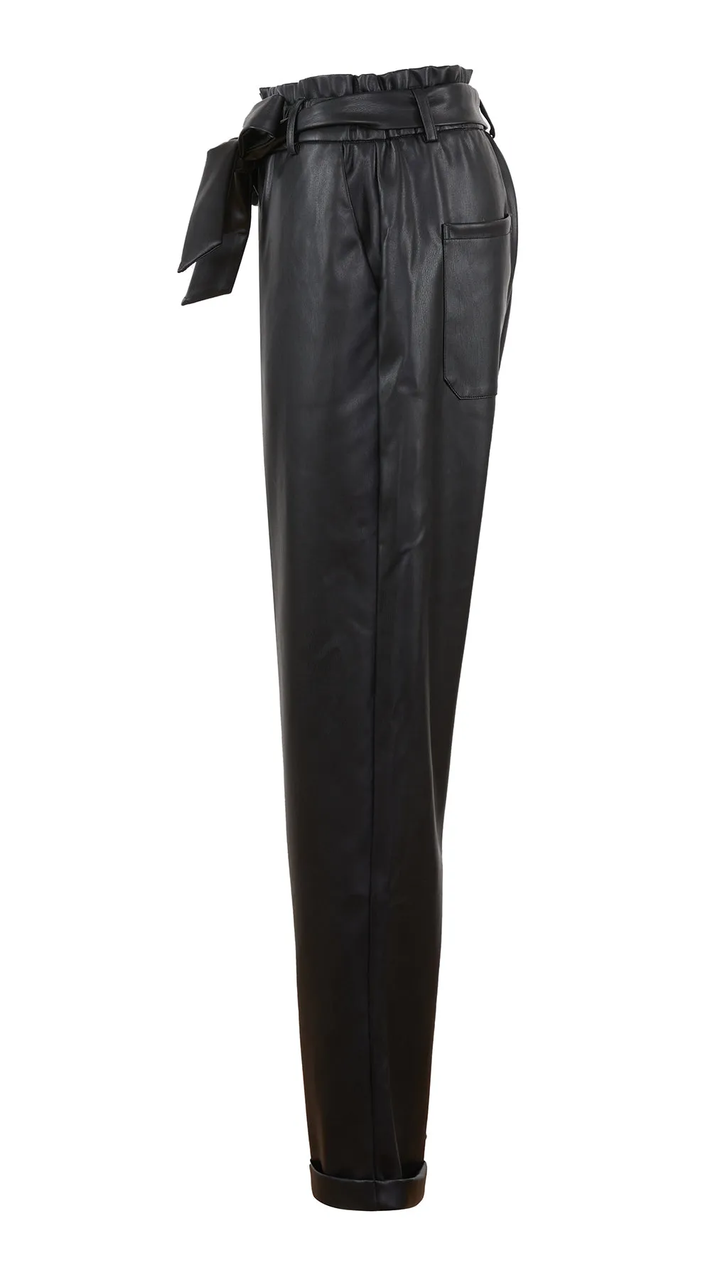 Modish Leather Ruffle Pants