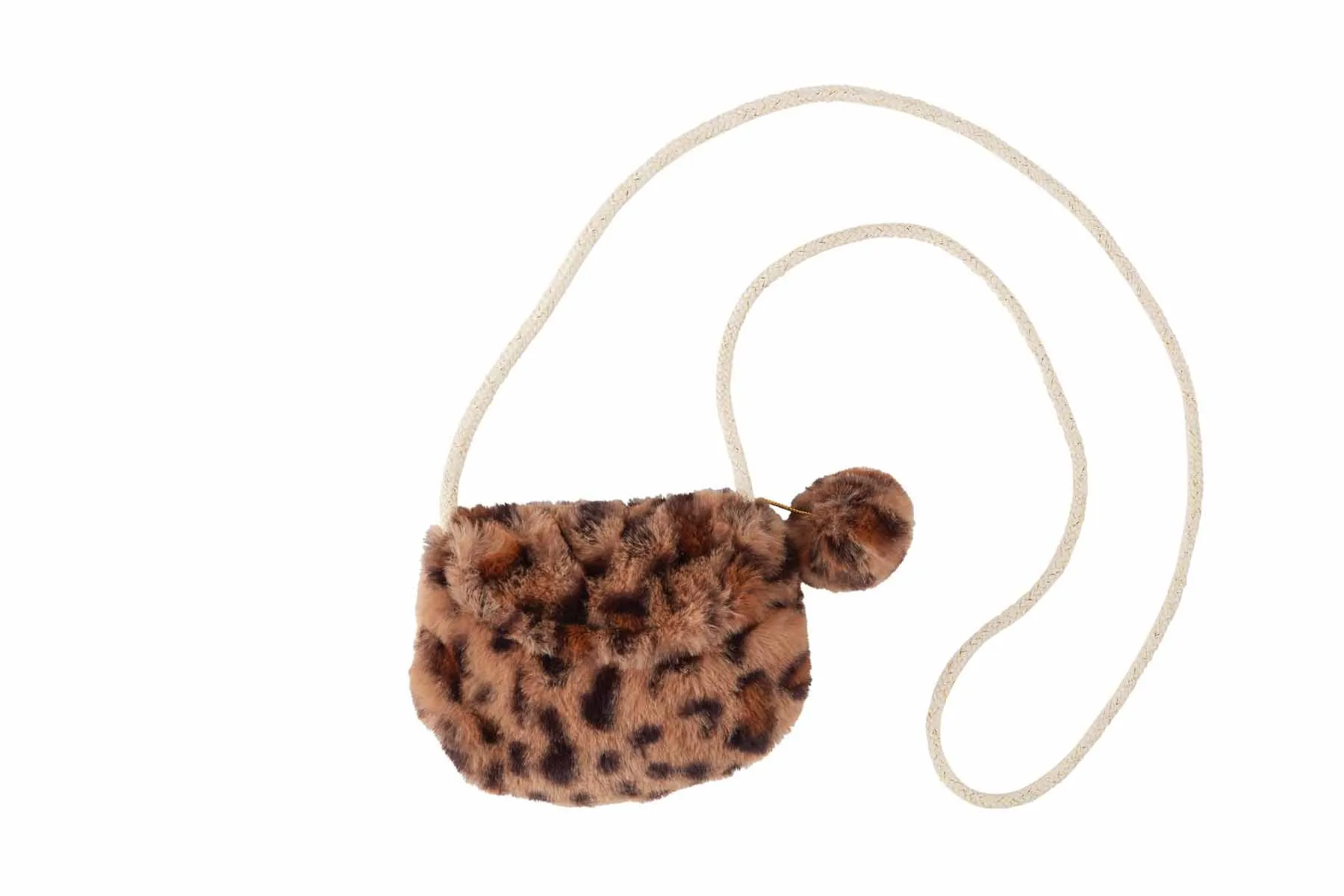 Mud Pie Faux Fur Leopard Purse