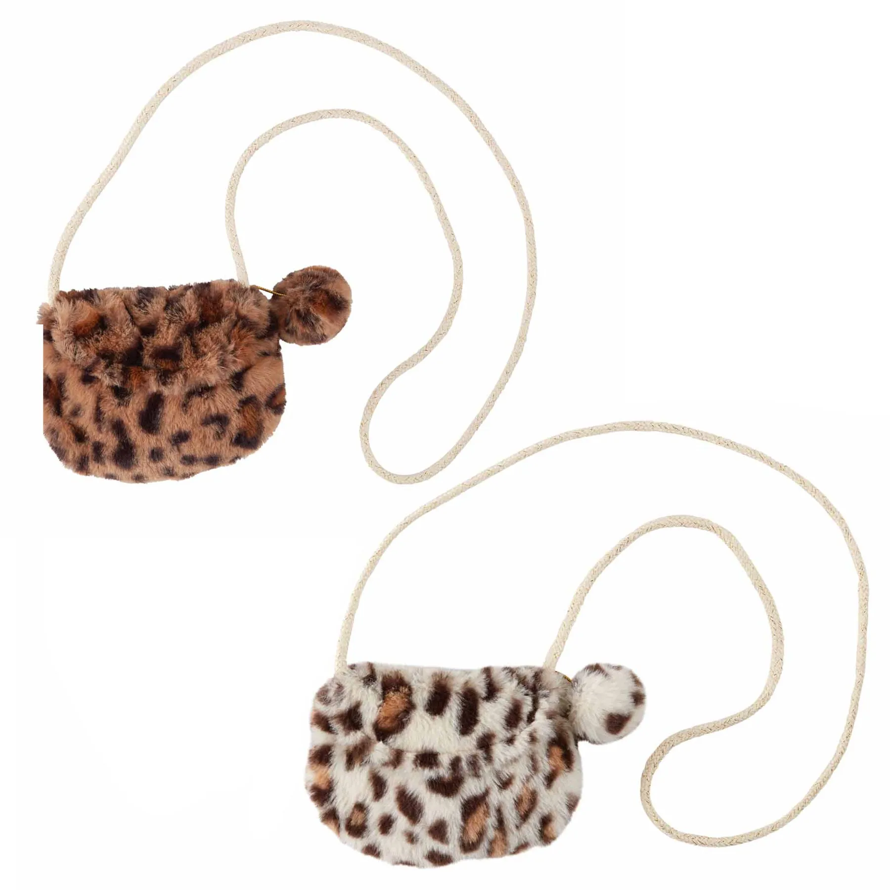 Mud Pie Faux Fur Leopard Purse