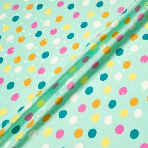 Multi-Coloured Spot Printed Mint Silk Jacquard