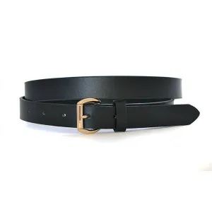 MYRA - Womens Black Genuine Leather Belt