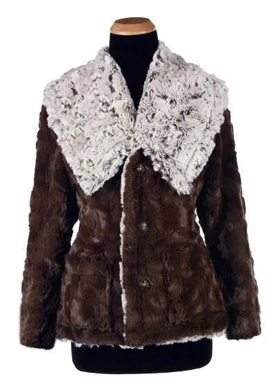 Norma Jean Coat, Reversible - Luxury Faux Fur in Sienna Stratus with Cuddly Fur (One Small Left!)