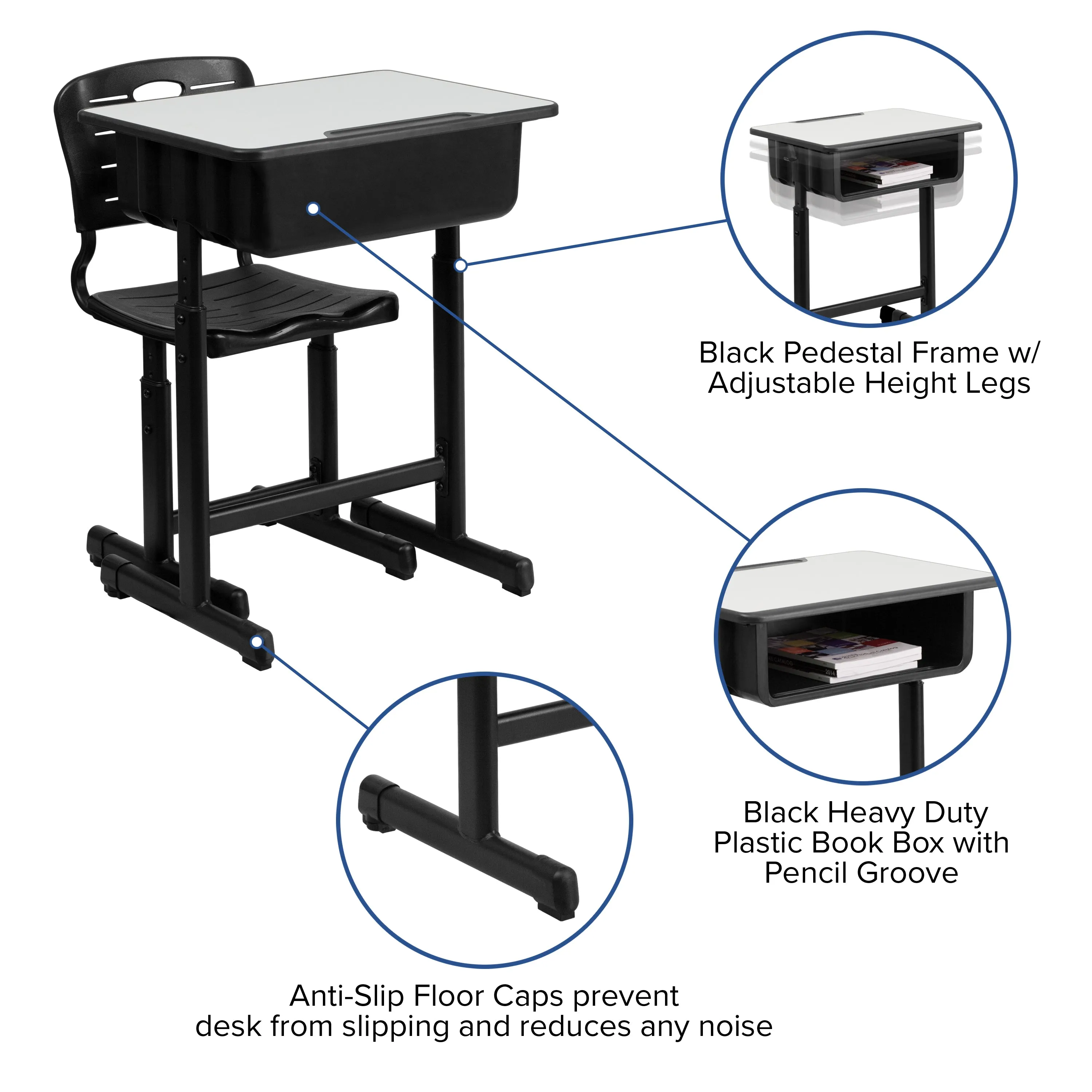 Open Front Desk and Chair YU-YCX-046-09010-GG