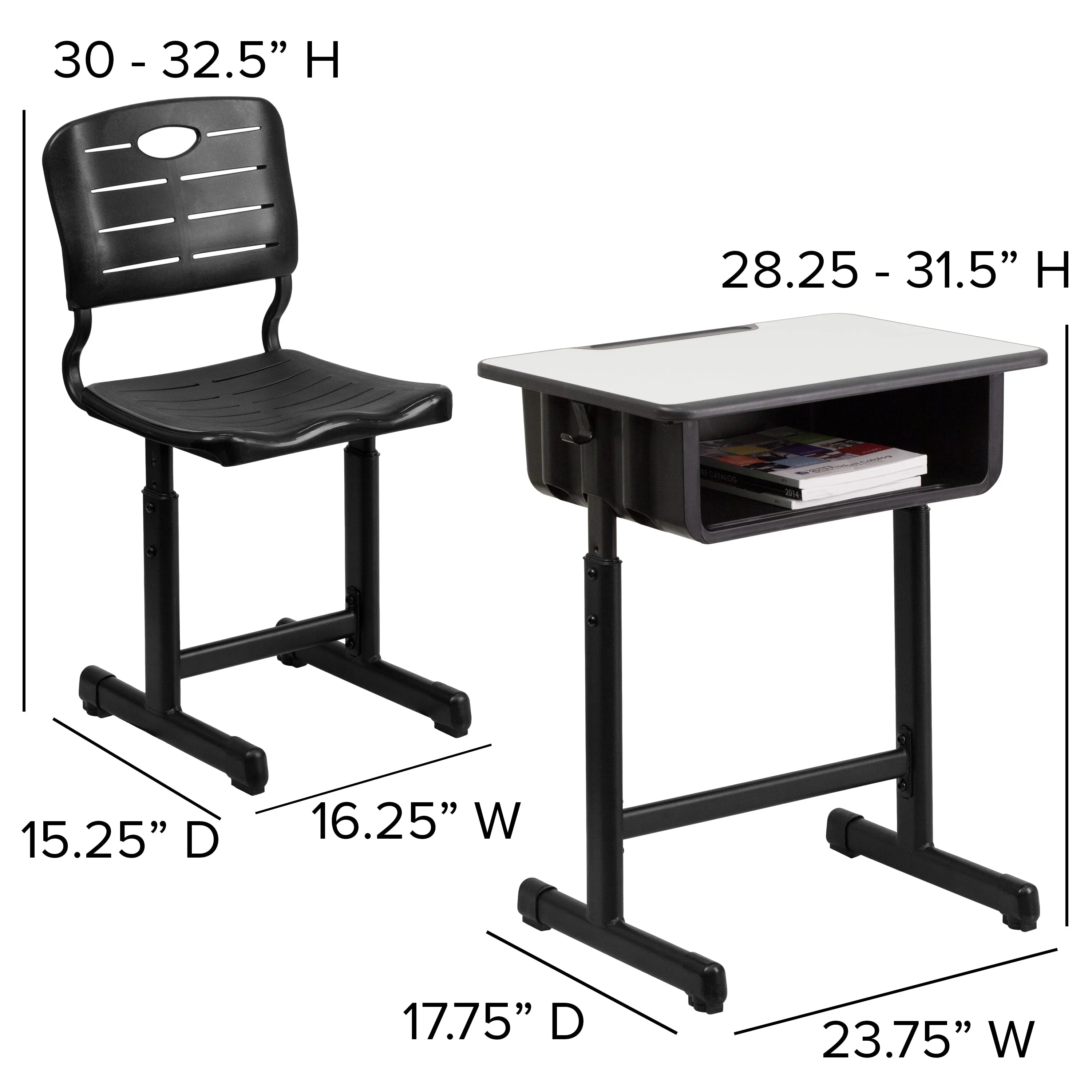 Open Front Desk and Chair YU-YCX-046-09010-GG