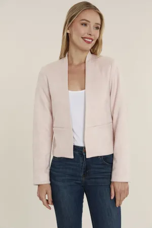 Open Front Faux Suede Blazer