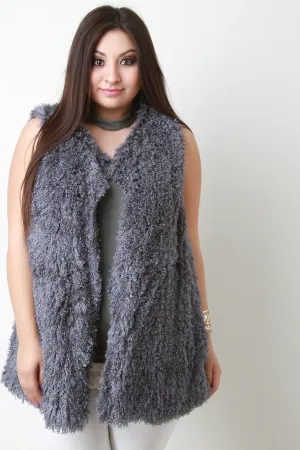 Open Front Shearling Vest