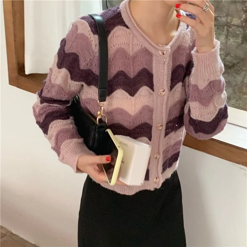 Oversize Autumn Vintage Loose Winter Knitted Cardigan Sweater