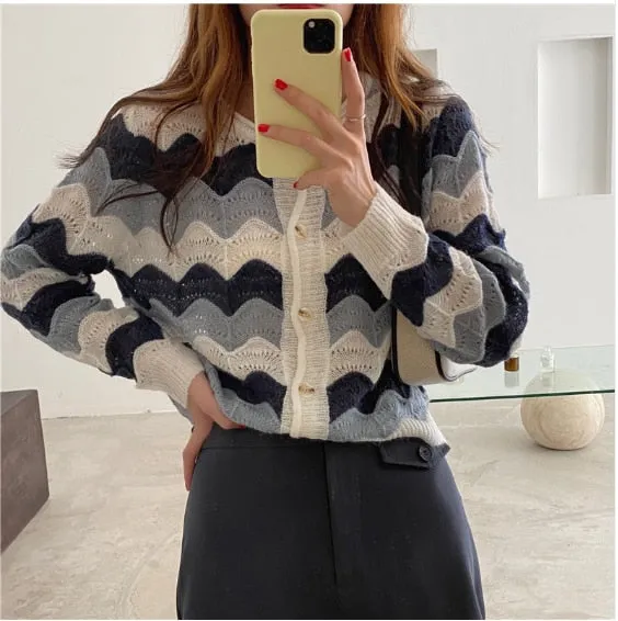 Oversize Autumn Vintage Loose Winter Knitted Cardigan Sweater