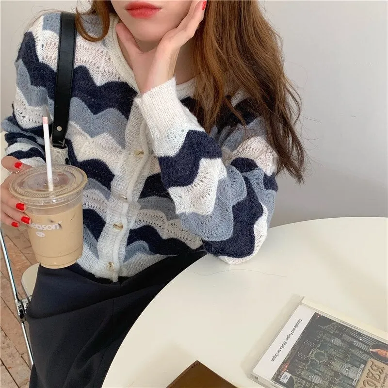 Oversize Autumn Vintage Loose Winter Knitted Cardigan Sweater