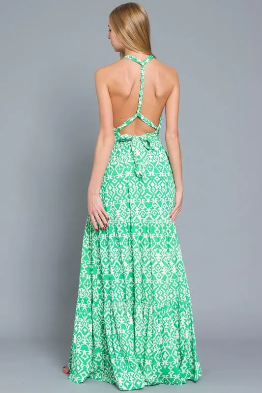 Paloma Halter Tie Back Maxi Dress