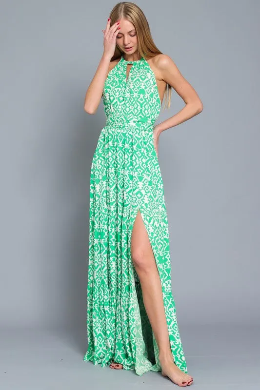 Paloma Halter Tie Back Maxi Dress