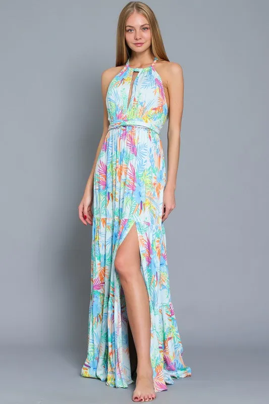 Paloma Halter Tie Back Maxi Dress