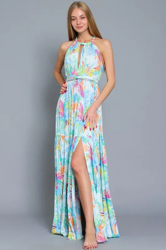 Paloma Halter Tie Back Maxi Dress