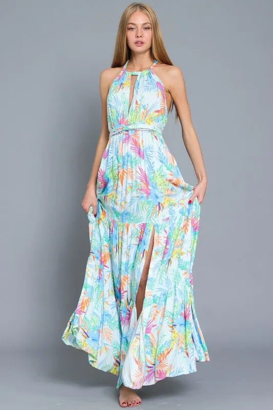 Paloma Halter Tie Back Maxi Dress