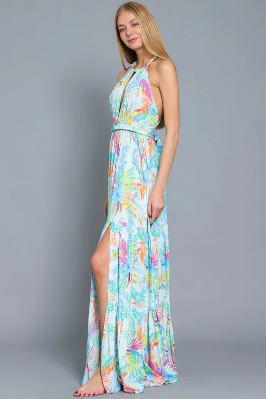 Paloma Halter Tie Back Maxi Dress