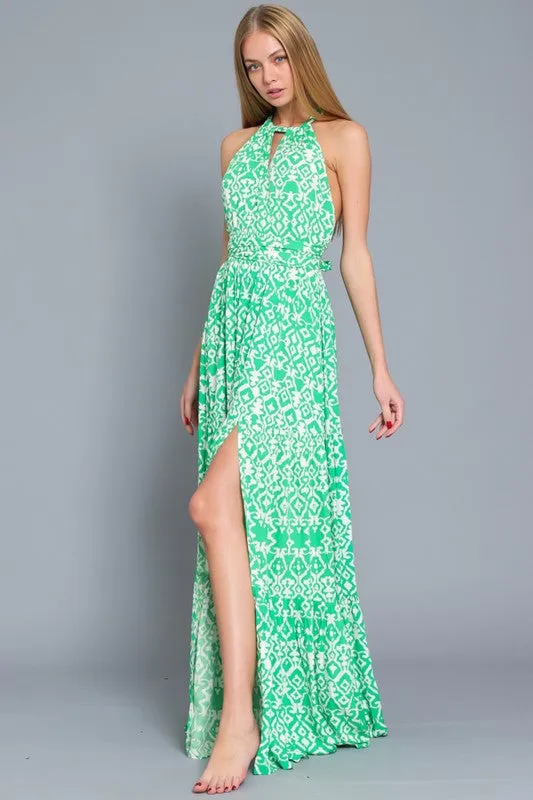 Paloma Halter Tie Back Maxi Dress