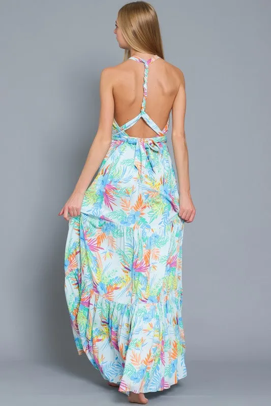 Paloma Halter Tie Back Maxi Dress