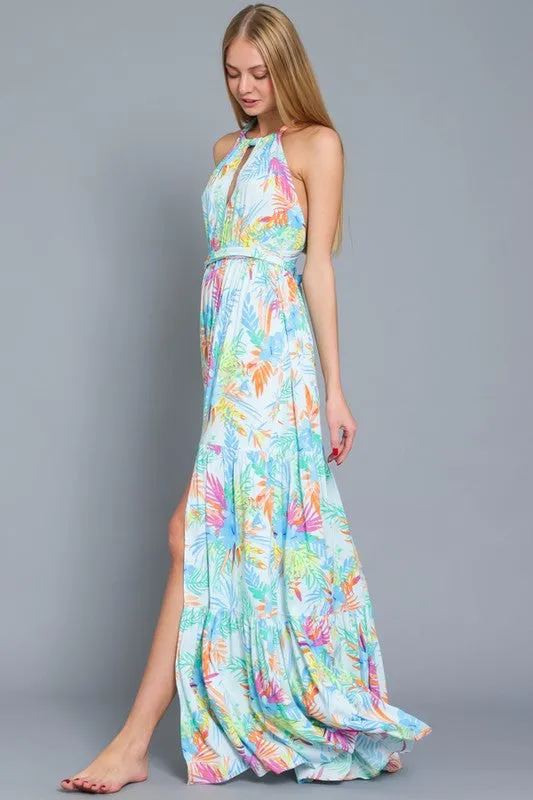 Paloma Halter Tie Back Maxi Dress