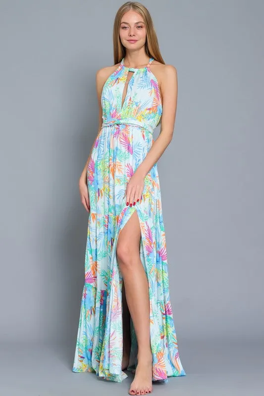 Paloma Halter Tie Back Maxi Dress