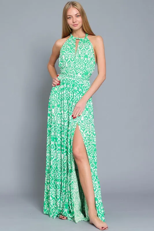 Paloma Halter Tie Back Maxi Dress