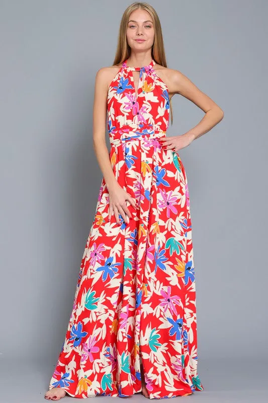 Paloma Halter Tie Back Maxi Dress