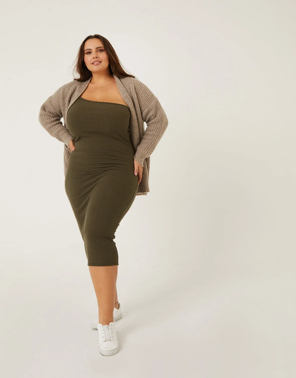 Plus Size One Shoulder Tank Dress