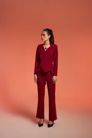 Red Women's Office Elegant Co-ord set