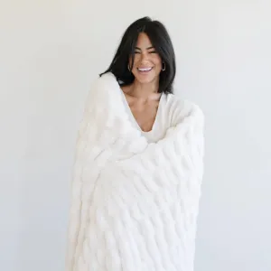 SARANONI DOUBLE RUCHED FAUX FUR THROW