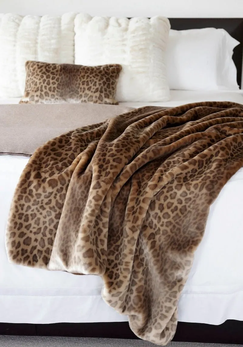 Signature Series Vintage Leopard Faux Fur Throw by Fabulous Furs