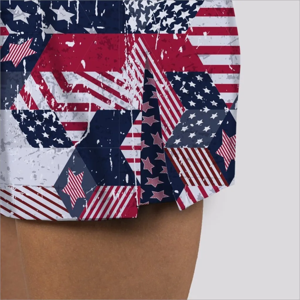 SPANGLED PATRIOTIC GOLF SKORT