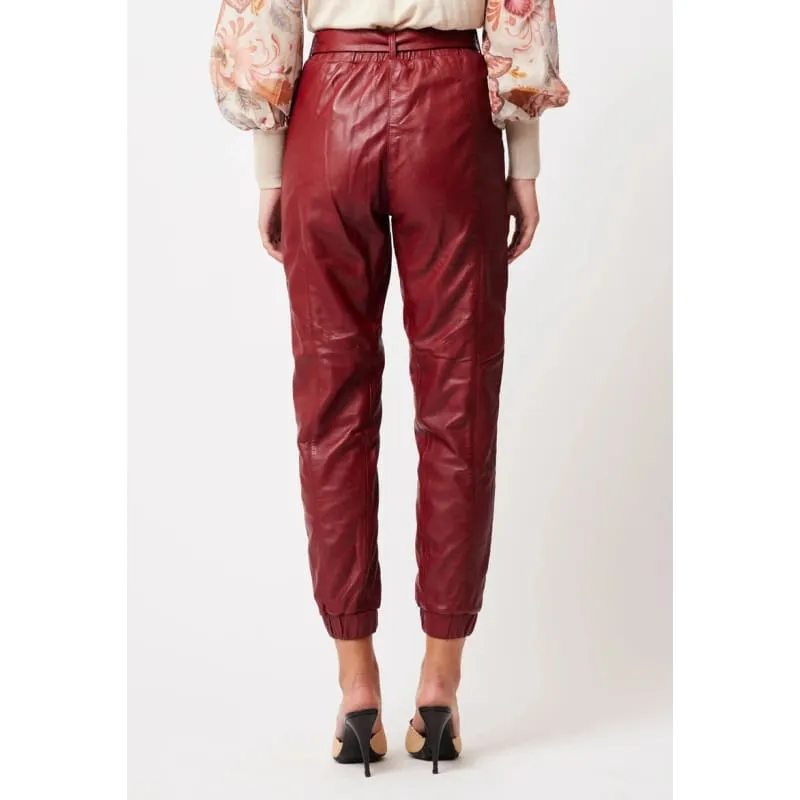 Tallitha Leather Pant| Scarlet