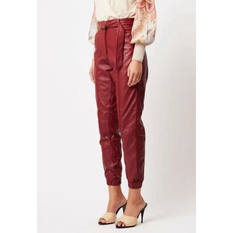 Tallitha Leather Pant| Scarlet