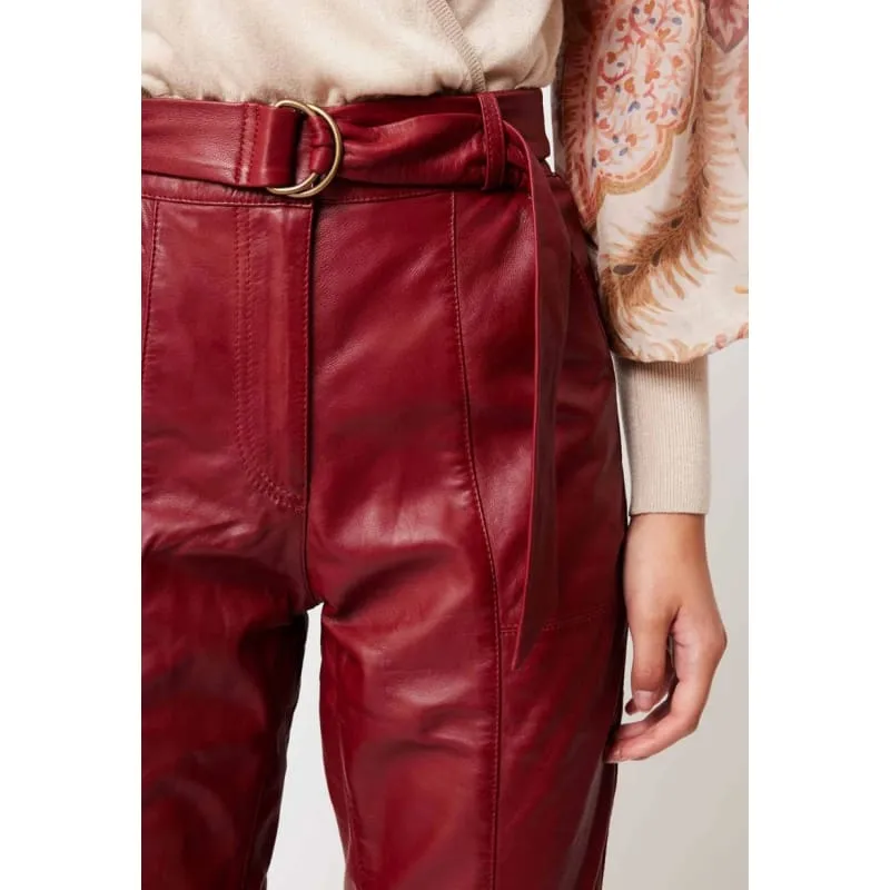 Tallitha Leather Pant| Scarlet